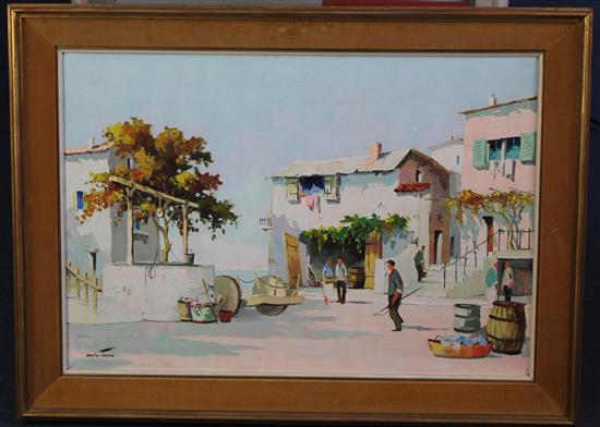 § Cecil Rochfort DOyly John (1906-1993) Cap Ferrat, Ville Franche across Bay, Cotes dAzur, 18 x 26in.